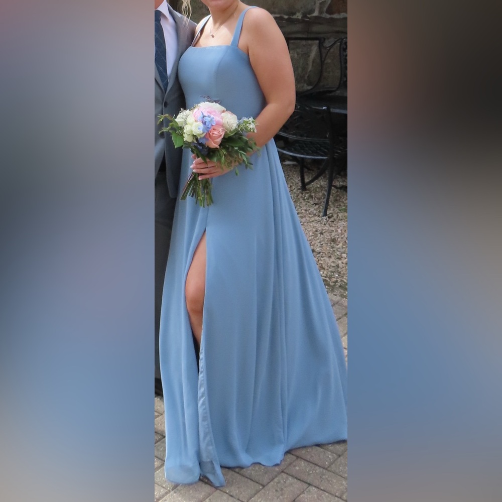 Azazie Dusty Blue Evening Gown/ Bridesmaid dress